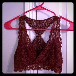 Lacy Maroon Bralette